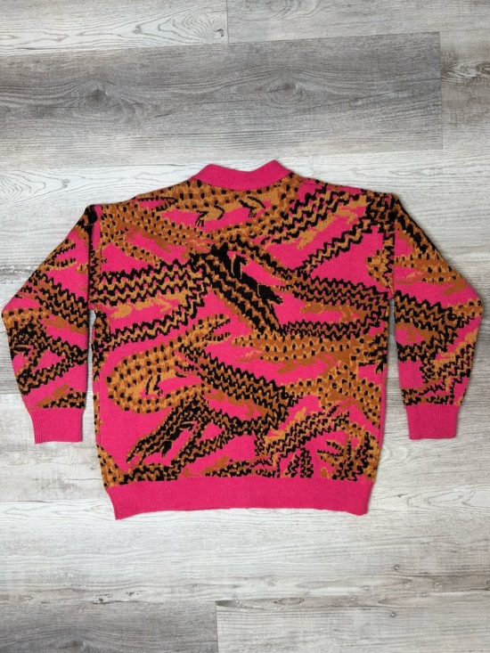 FARM Rio Croco Knit Cardigan Women’s Size XS Oversized Fit - Picture 8 of 15